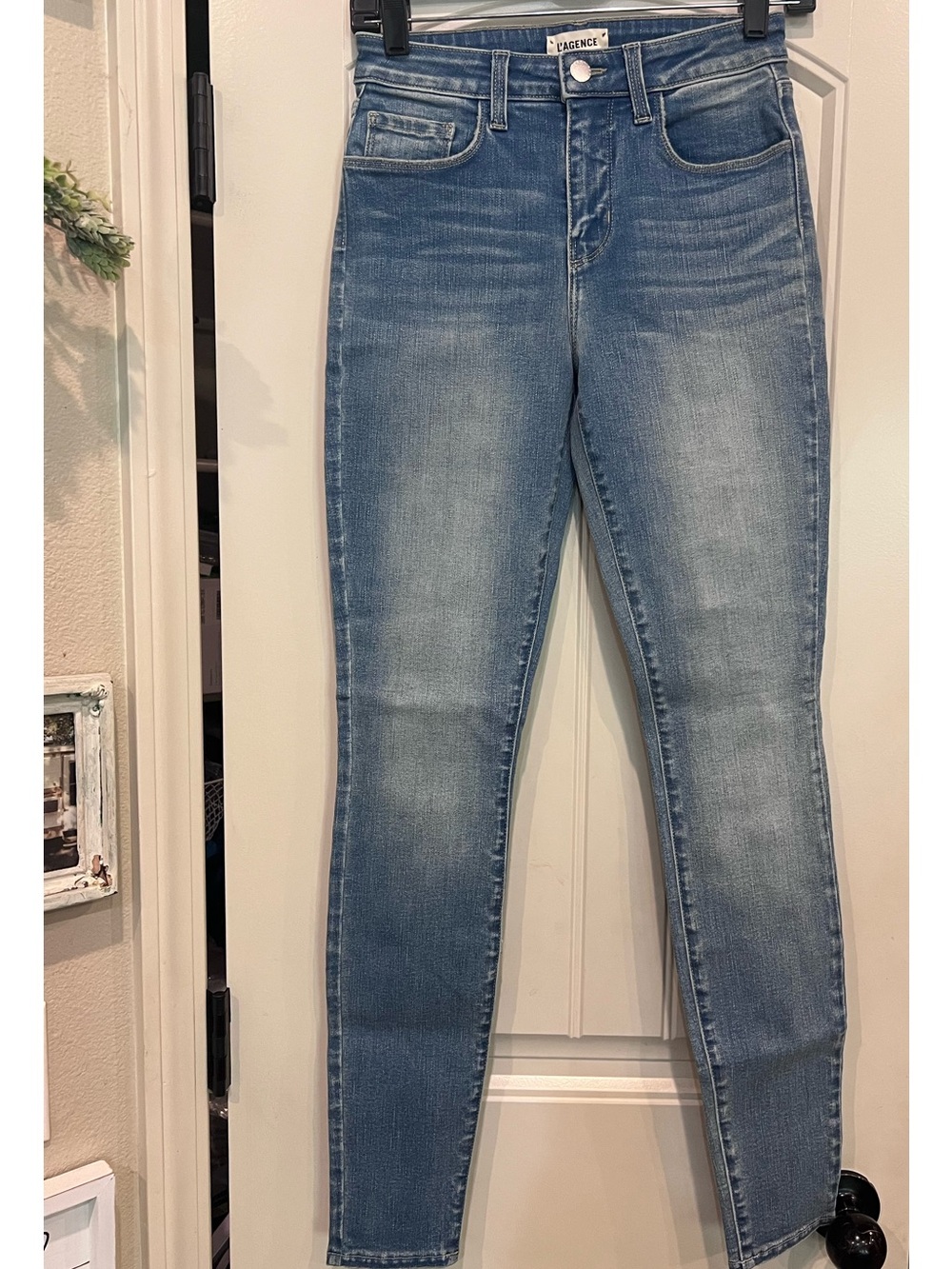 L’agence Women’s Skinny Jeans in Light Blue Wash